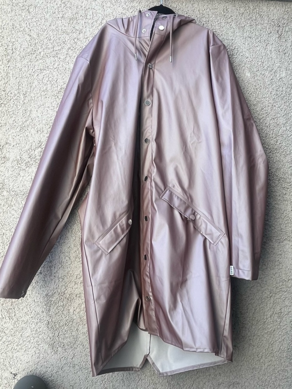 Rains Long Jacket W3 Raincoat in Muse